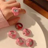 Hello Kitty Watch Ring - Cute Rhinestone Clock Jewelry for Girls