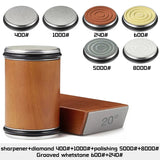 Rolling Knife Sharpener with Magnetic Base – 15° & 20° Angle Guide and Diamond Sharpening Stone