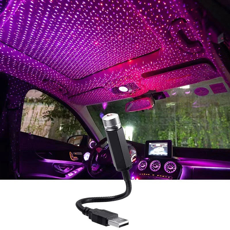 USB-Powered LED Star Projector – Adjustable Galaxy Night Light for Car & Room Decor