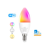 E14 Smart WiFi & Zigbee LED Candle Bulb – RGBCW Dimmable Light for Smart Home Automation