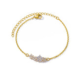 Pulsera de acero inoxidable con dijes de moda para mujer: diseño de plantas con cierre de pinza de langosta