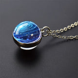 Trendy Glass Ball Pendant Necklace – Unisex Zinc Alloy Chain Link Design