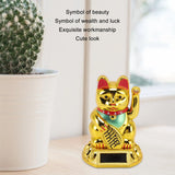 Solar Fortune Cat Ornament Light Induction Waving Arm Japanese Lucky Cat Statue For Home Car Office Decor