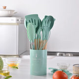 Juego de utensilios de cocina de silicona de grado alimenticio de 12 piezas: antiadherentes y resistentes al calor