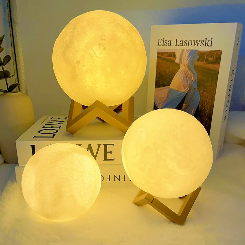 DIY Moon Night Light Kit - Hand-Painted Planet Lamp for Kids' Room Decor