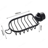 Estante de baño con drenaje de grifo ajustable, soporte de almacenamiento de ducha de color negro y plateado, cesta para artículos diversos de cocina, estante para guardar jabón