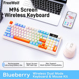Wireless Bluetooth Keyboard with Smart Screen and RGB Backlighting – Multi-Device, Ergonomic 96-Key Design