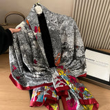 Bufanda tipo hijab de seda satinada con diseño para mujer, bufanda de verano a la moda con protección solar para la playa, pañuelo para la cabeza para mujer, nuevo