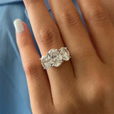 Luxury Oval Cut Moissanite Engagement Ring – 925 Sterling Silver Wedding Band for Women