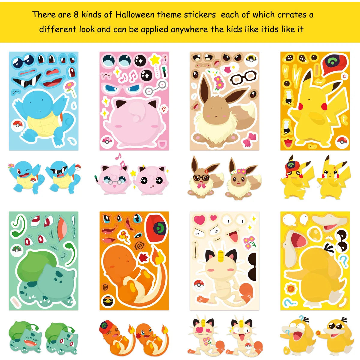 Pokémon Pikachu DIY Temporary Tattoo Stickers for Birthday Parties