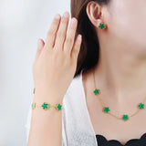 Adjustable Five-Flower Stainless Steel Bracelet for Women