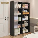 Dustproof Wardrobe & Bookshelf – High-Capacity Open Storage Cabinet for Bedroom