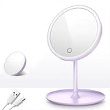5X Magnifying LED Makeup Mirror – Adjustable Tricolor Light Vanity Mirror with Stand