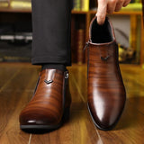 Men’s Retro Chelsea Boots – Luxury Brown Zipper Ankle Boots for Casual and Motorcycle Style