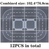 City Road Base Plate for Building Blocks – Compatible with Lego, 25.5cm x 25.5cm, Construction Toy Accessories