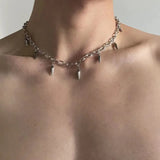 🔥 Gargantilla con remaches estilo punk hip hop: joyas góticas vanguardistas Y2K para hombres y mujeres 🔥