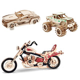 3D Wooden Jigsaw Puzzle – DIY Car Model & Windmill Educational Toy