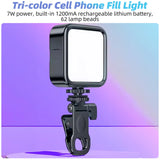 Anillo de luz LED portátil para selfies: luz de relleno con clip para teléfonos, computadoras portátiles y fotografía