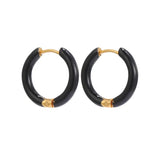 Stainless Steel Enamel Hoop Earrings for Women – Trendy Summer Style