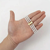 Personalized Pearl Initial Bracelet – Elegant A-Z Letter Charm Jewelry for Women & Men