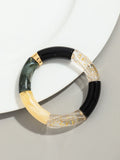 Pulsera de cuentas acrílicas bohemias para mujer: dije geométrico, moderna y liviana