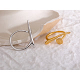 Chic Stainless Steel Minimalist Gold Ring – Stylish and Waterproof Jewelry for Women