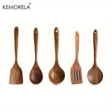 Thailand Teak Wooden Cooking Spoon Set – Natural Kitchen Utensils & Ladle Turner