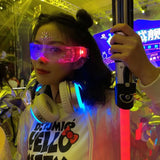 LED Light-Up Party Sunglasses – UV400 Retro Glow Glasses for Festivals, Raves & Nightlife