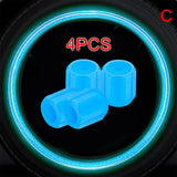 Glow in  the Dark Tire Valve Caps  Fluorescent Stem Covers for Cars Motorcycles & Bicycles