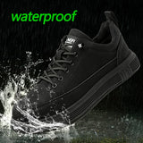 Men’s Waterproof Work Boots with Steel Toe – Lightweight PU Safety Shoes for Spring & Autumn