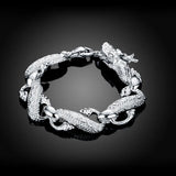 Pulsera con dijes de plata de ley 925: diseño geométrico clásico para ocasiones especiales, bodas y unisex