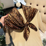 Luxury Leopard Print Silk Headband & Scarf – Stylish Satin Hair & Neck Accessory