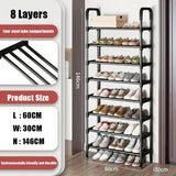 5-Tier Metal Shoe Rack Organizer – Space-Saving Shoe Storage for Closet and Entryway