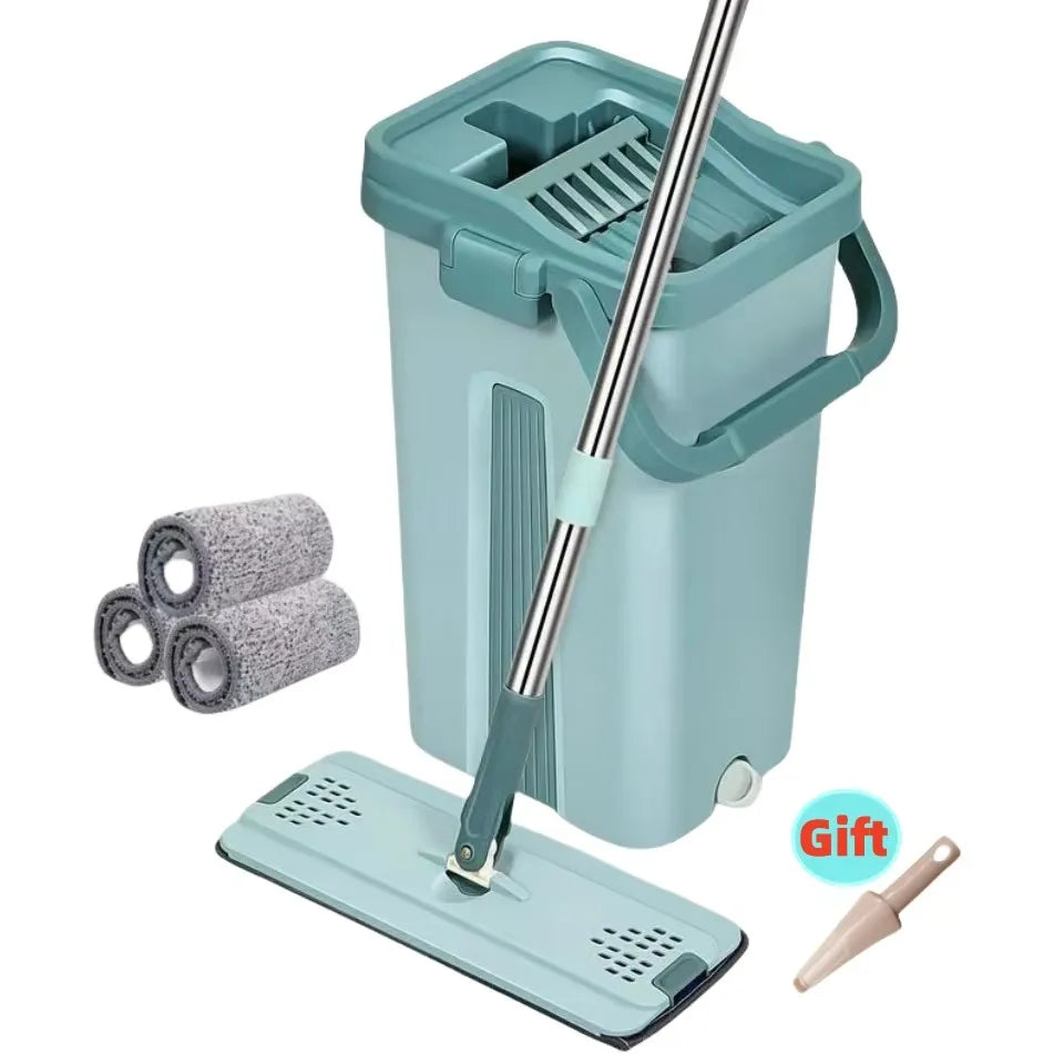 Self-Cleaning Flat Mop with Bucket – Effortless Floor Cleaning Solution