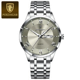 Men's Luxury Stainless Steel Watch – Waterproof, Luminous, Date & Week Display