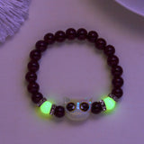 Tassel Big Eye Cat Beaded Bracelet for Women & Men – Trendy Skull Ceramic Aesthetic Party Jewelry