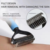 Dual-Sided Pet Deshedding Brush - Stainless Steel Dog & Cat Grooming Tool for All Coat Types