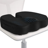 Memory Foam Coccyx Seat Cushion - U-Shaped Orthopedic Massage Pad for Car & Office