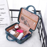 Mini maleta de viaje de 14 pulgadas, caja de cosméticos, organizador de equipaje de mano, estuche de maquillaje, caja pequeña con contraseña, estuche de embarque