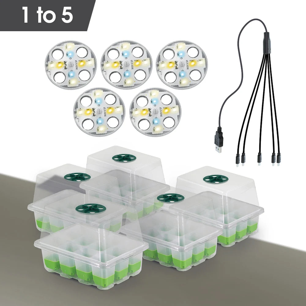 LED Grow Light Seed Starter Kit – 3-Spectrum Indoor Plant Germination Tray for Healthy Seedlings