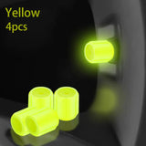 Glow in  the Dark Tire Valve Caps  Fluorescent Stem Covers for Cars Motorcycles & Bicycles