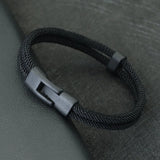 Nueva pulsera de hilo rojo de la suerte para hombre, pulsera de cadena de cordón de nailon de dos capas, accesorios geniales para motociclistas, regalo para novio Erkek Bileklik