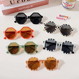 Gafas de sol redondas esmeriladas vintage para niños con protección UV400: protección solar elegante para niños