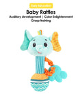 Muñeco de peluche con agarre manual de goma dental para bebé: juguete sonajero relajante interactivo