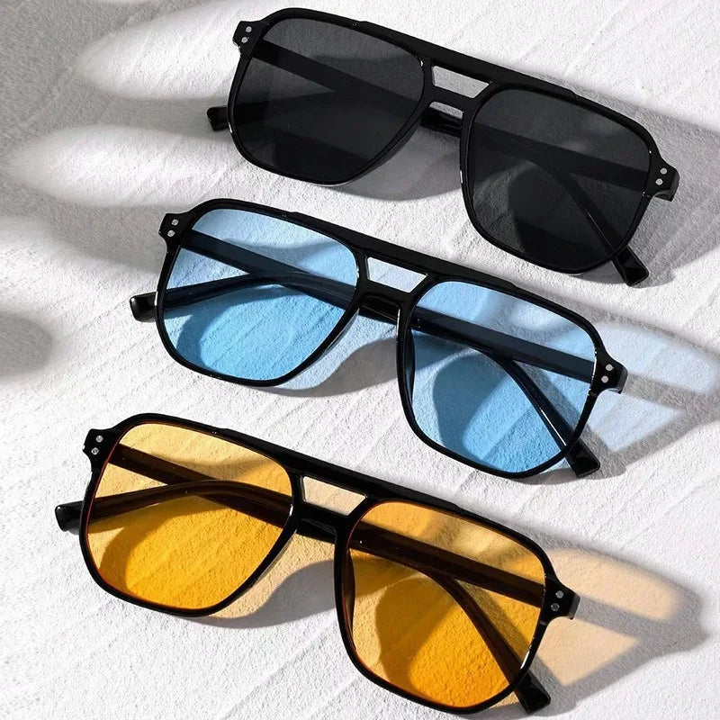 Gafas de sol cuadradas de gran tamaño estilo vintage: gafas de sol de diseño con protección UV400 para hombres y mujeres