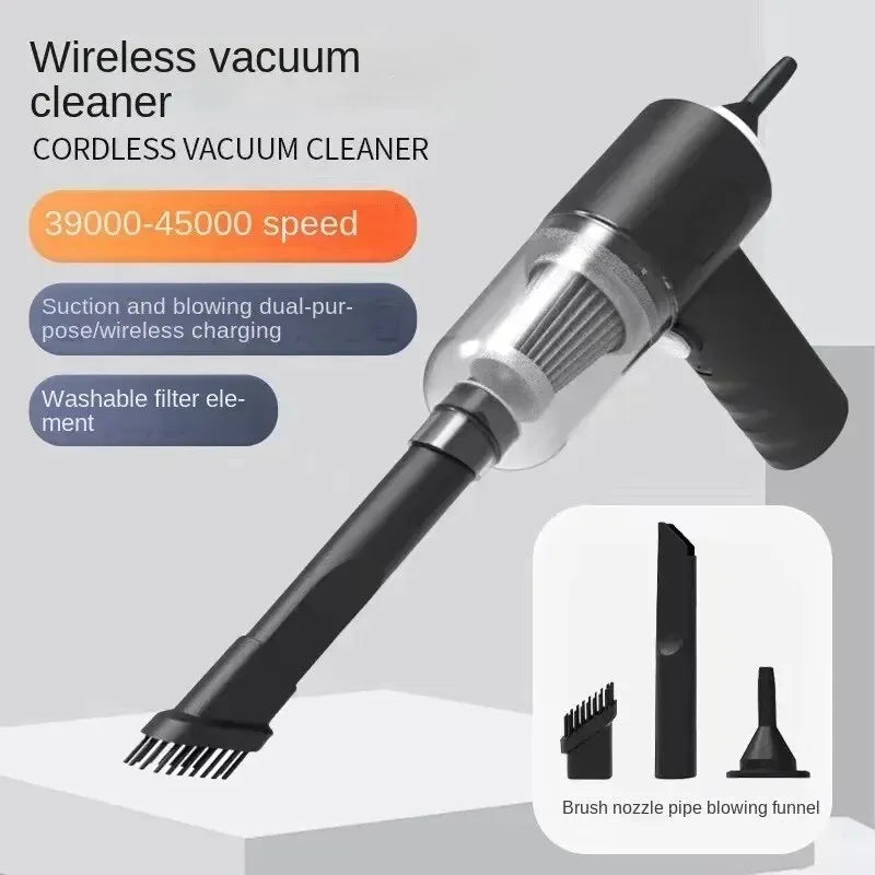Compact Wireless Vacuum Cleaner for Car and Home with Multi-Function Suction and Blowing