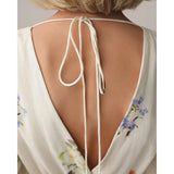 Floral Backless Maxi Dress for Women - Spring Summer V-Neck Sleeveless