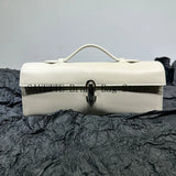 Women’s Genuine Leather Savette-Style Tote – Luxury Baguette Handbag for Everyday Elegance