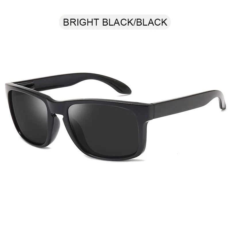 Gafas de sol polarizadas cuadradas clásicas negras: protección UV400 para deportes y aventuras al aire libre