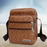 Men’s Leather Sling Shoulder Bag – Compact PU Crossbody Satchel for Daily Use